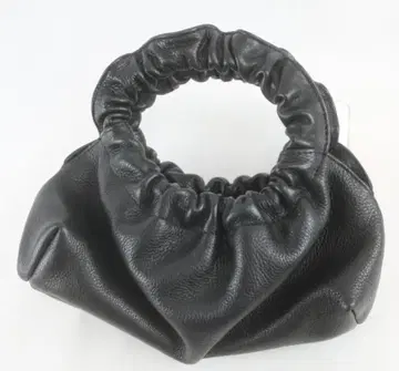 새상품급 Odds 천연 가죽 가죽 셔링 프릴 미니 핸드 백