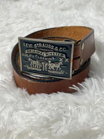 Levi's 대형 버클 천연 가죽 가죽 벨트 Escobaria 아메카지