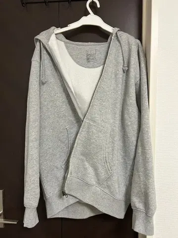 무인양품 맨투맨 풀 집업 후드티 그레이 L 거의 새상품