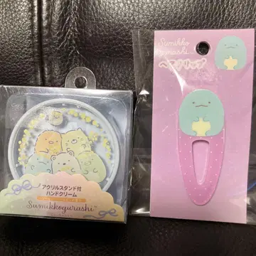 스미코구라시 아크릴 스탠드 부착 핸드 크림 25g, 헤어 클립