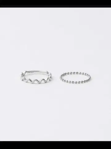 jouete 실버 반지 10호 2개 세트