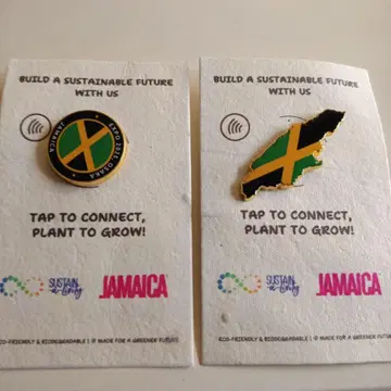 자메이카 핀 배지 2종