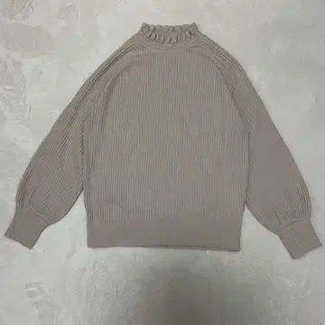 Dessin 데셍 새상품급 하이넥 리브 니트 베이지 긴팔