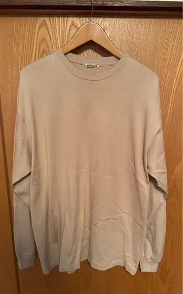 AURALEE 100% 코튼 긴팔 T셔츠 사이즈 5