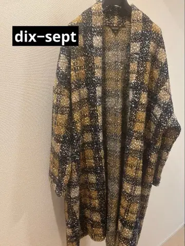 체크 무늬 롱 가운 코트 사이즈 40