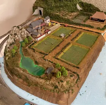 N 게이지 디오라마 시골 풍경 44cm x 38cm