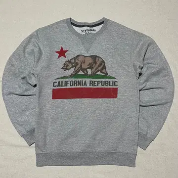 캘리포니아 리퍼블릭 맨투맨 트레이닝복 그레이 아메카지 페이드