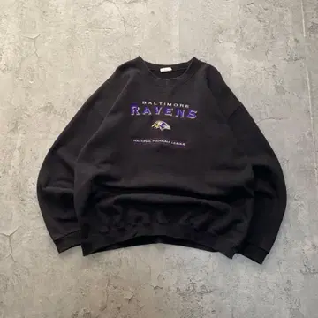 00's Lee NFL RAVENS USA 구제 의류 맨투맨 자수 블랙