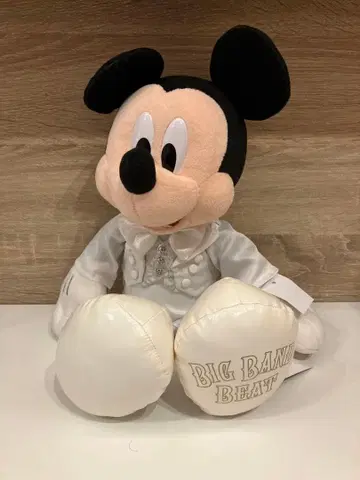 택 포함 미키마우스 빅 밴드 비트 봉제 인형 화이트 택