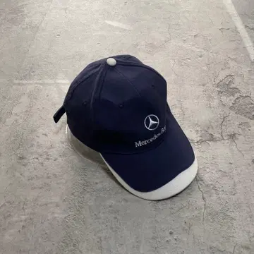 90s 벤츠 구제 의류 자수 캡 네이비 사이즈 조절 가능 기업 로고
