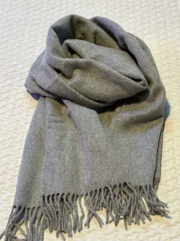 미사용 나노 유니버스 퓨어 캐시미어 100% 그레이 스톨 머플러