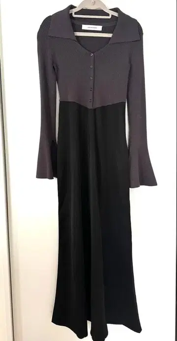 LAGUNAMOON 새틴 x 니트 롱 원피스