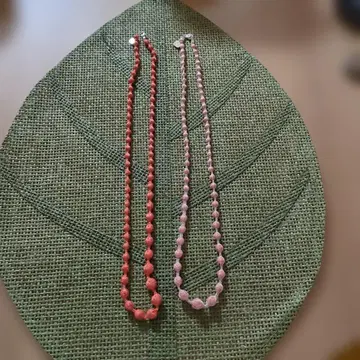 트리플 오우000 핑크 계열 목걸이 2개 세트