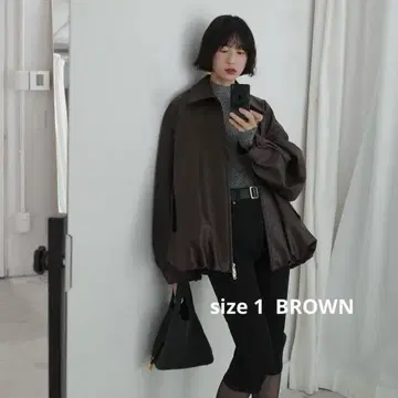 CLANE FAKE LEATHER BALLOON JACKET