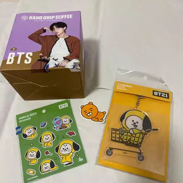 BTS 태태 HAND DRIP COFFEE & 키링 씰 세트
