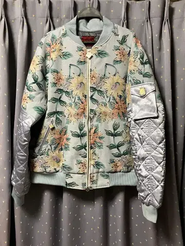 ha za ma 피어나는 수많은 블루종 자켓 터콰이즈 블루 M