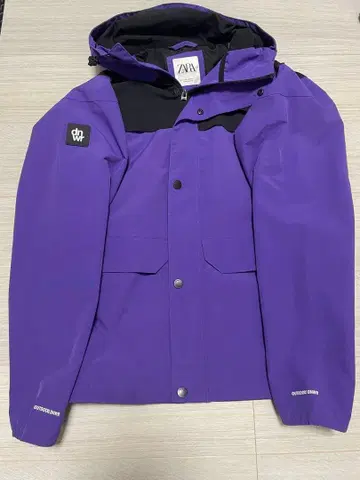 ZARA 보라색 후드 부착 마운틴 후드티 M