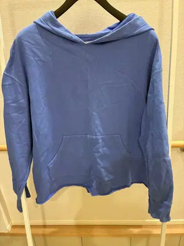 파란색 후드 부착 후드티