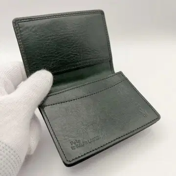 폴로 랄프 로렌 카드 케이스 명함지갑 가죽 다크 그린