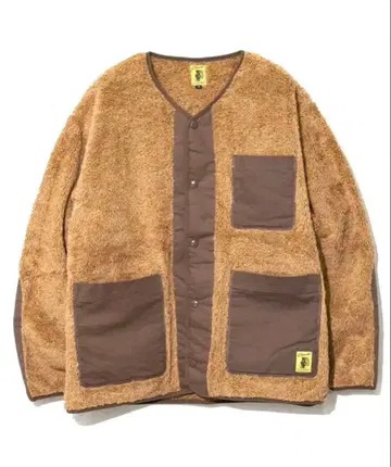 COBMASTER 코브마스터 양면 멜란지 퍼 크루넥 가디건