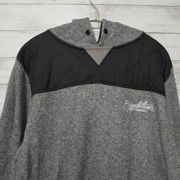 NEFF 퀼팅 그레이 블랙 후드티 자수 USA 구제 의류