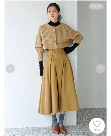 시착만 한 상품 스나이델 서스티나 바리에 벨트 스커트 카멜 1 사이즈