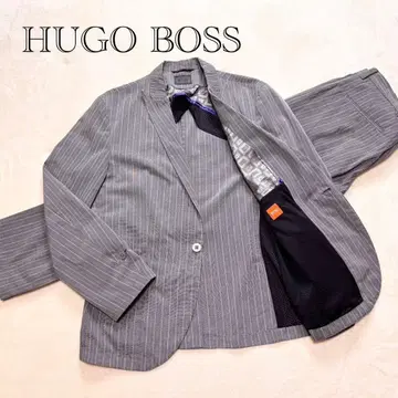 HUGO BOSS 휴고보스 수트 셋업 그레이 스트라이프