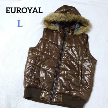 유로 로얄 충전솜 다운 베스트 광택 퍼 헤이세이 갸루 남자 그런지 y2k