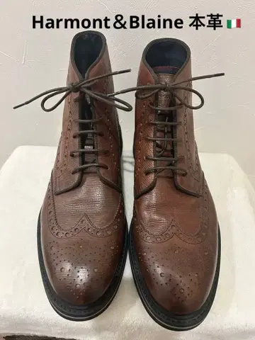 새상품급 Harmont Blaine 천연 가죽 하이컷 부츠 이탈리아제