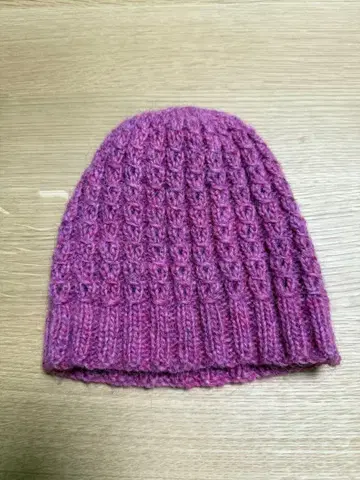핑크 퍼플 울 니트 모자