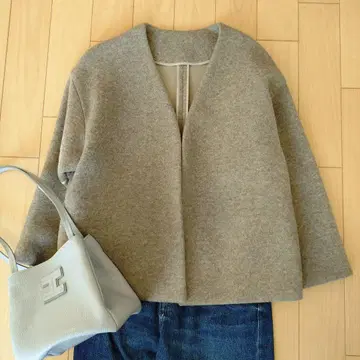 Plage 베이지 노카라 자켓 코트