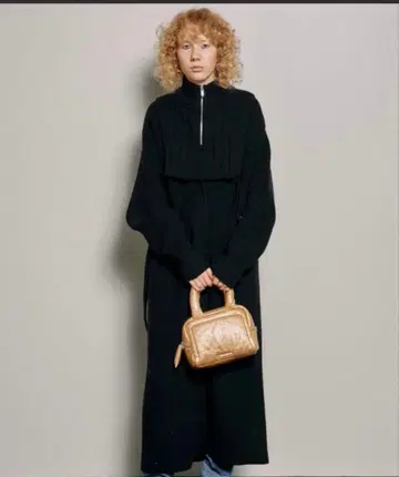 MAISON SPECIAL 다크 그레이 니트 롱 원피스