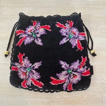 SAORI COLLECTION 꽃무늬 자수 복조리 백 1002