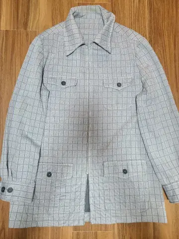 그레이 계열 체크 캐주얼 자켓