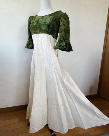 꽃무늬 플레어 7부 소매 드레스 S mermaid line