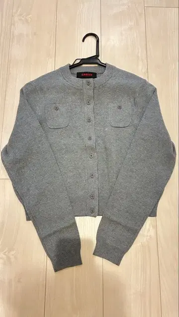 CABaN 코튼 캐시미어 크루넥 가디건 그레이 XS