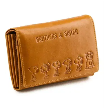 PEANUTS 스누피 이단 접이식 지갑 카멜