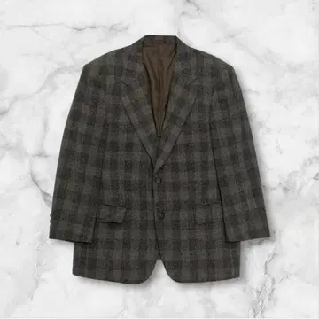 BLUE HILLS 테일러드 자켓 체크 무늬 울 혼방