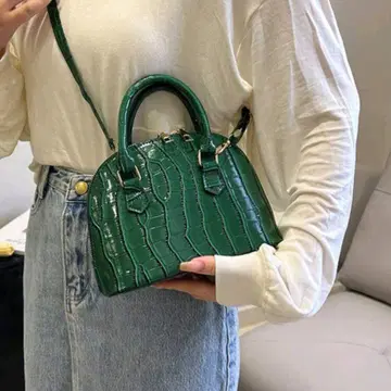 그린 크로커다일풍 숄더백 캐주얼 엘레강트 컴팩트