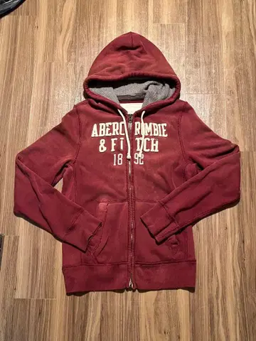 Abercrombie & Fitch 와인 레드 후드티 L