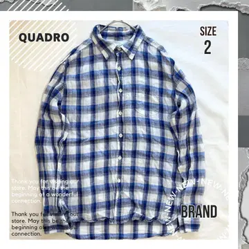 린넨 100% 일본제 [ quadro ] 쿠아드로 깅엄 체크 린넨 셔츠
