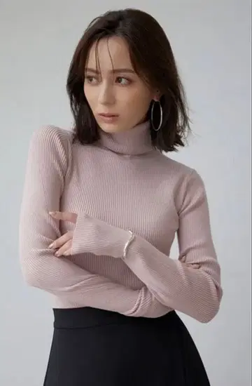 캐시미어 블렌드 핏 리브 니트 풀오버