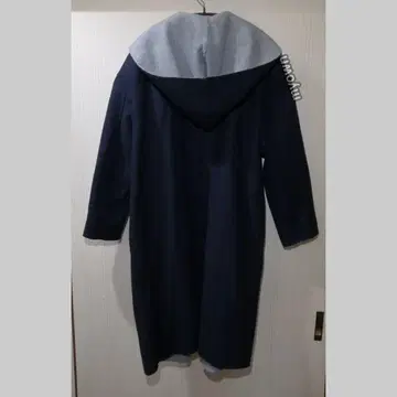 네이비 그레이 긴팔 코트