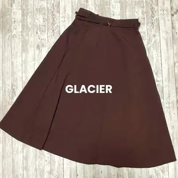 새상품급 GLACIER 그레이시아 플레어 롱 스커트 와인 레드 레트로 S