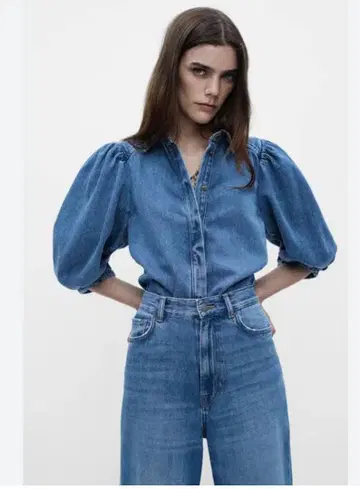 ZARA ZW COLLECTION 데님 블라우스