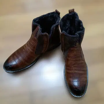 브라운 크로커다일풍 첼시 부츠