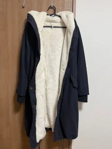 어반 리서치 안쪽 퍼 코트 롱 코트 네이비