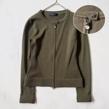 새상품급 르네 가디건 니트 자켓 최근 비쥬 더블 지퍼 34