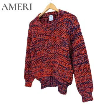 Ameri vintage 뜨개질 혼색 니트 스웨터