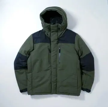 마운티니어 다운 자켓 다운 볼륨 넥 절개 페이크 다운 자켓